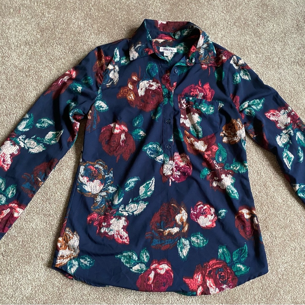 Merona Floral Blouse Top XS